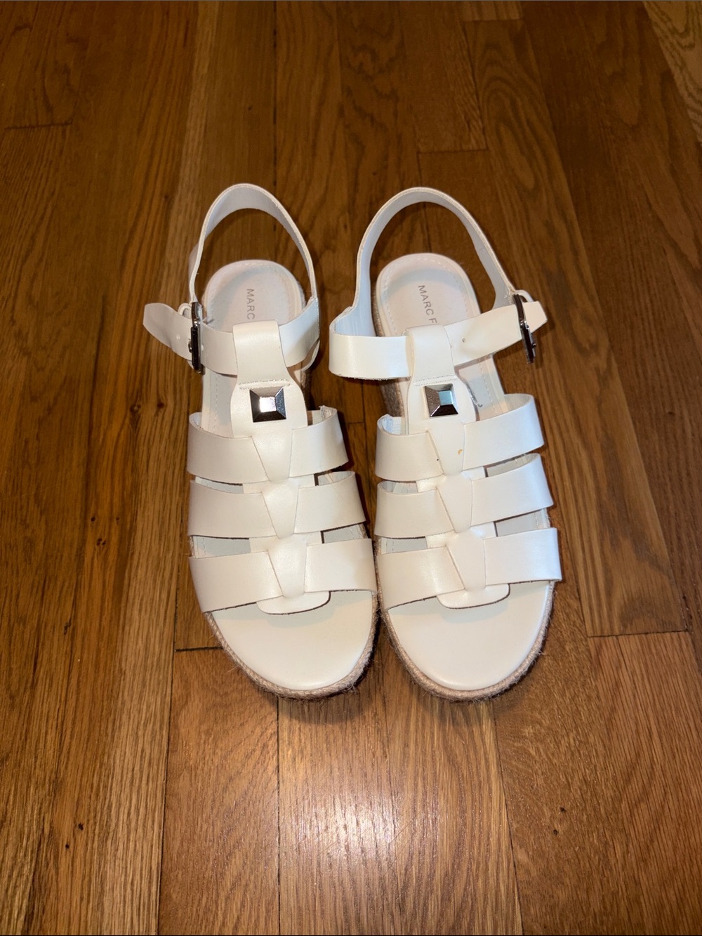 Women’s Marc Fisher White Strappy Fisherman Sandals